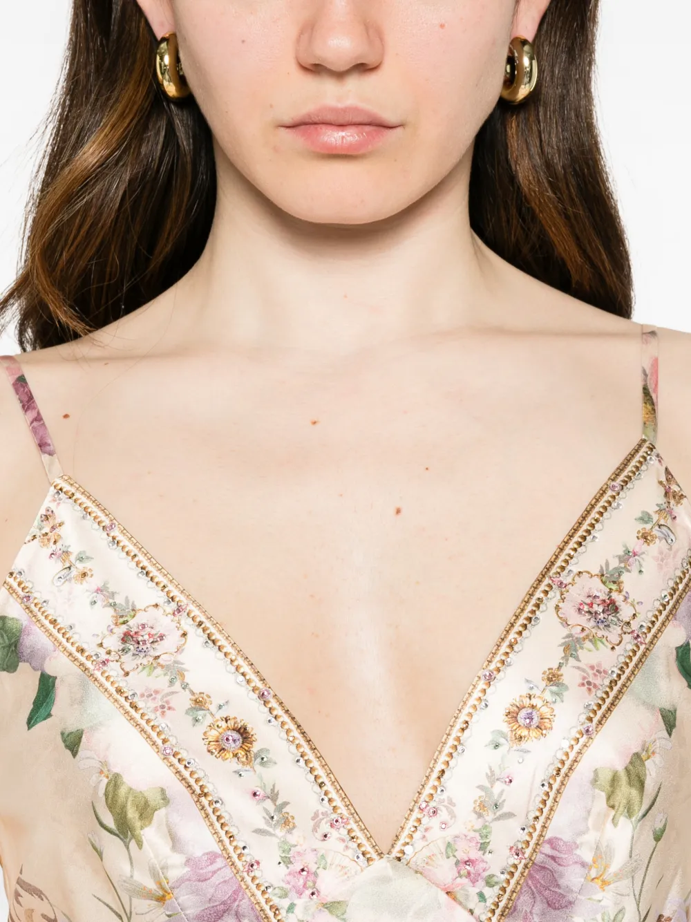 Camilla Adorned In Aranjuez maxi-jurk verfraaid met kristallen Beige