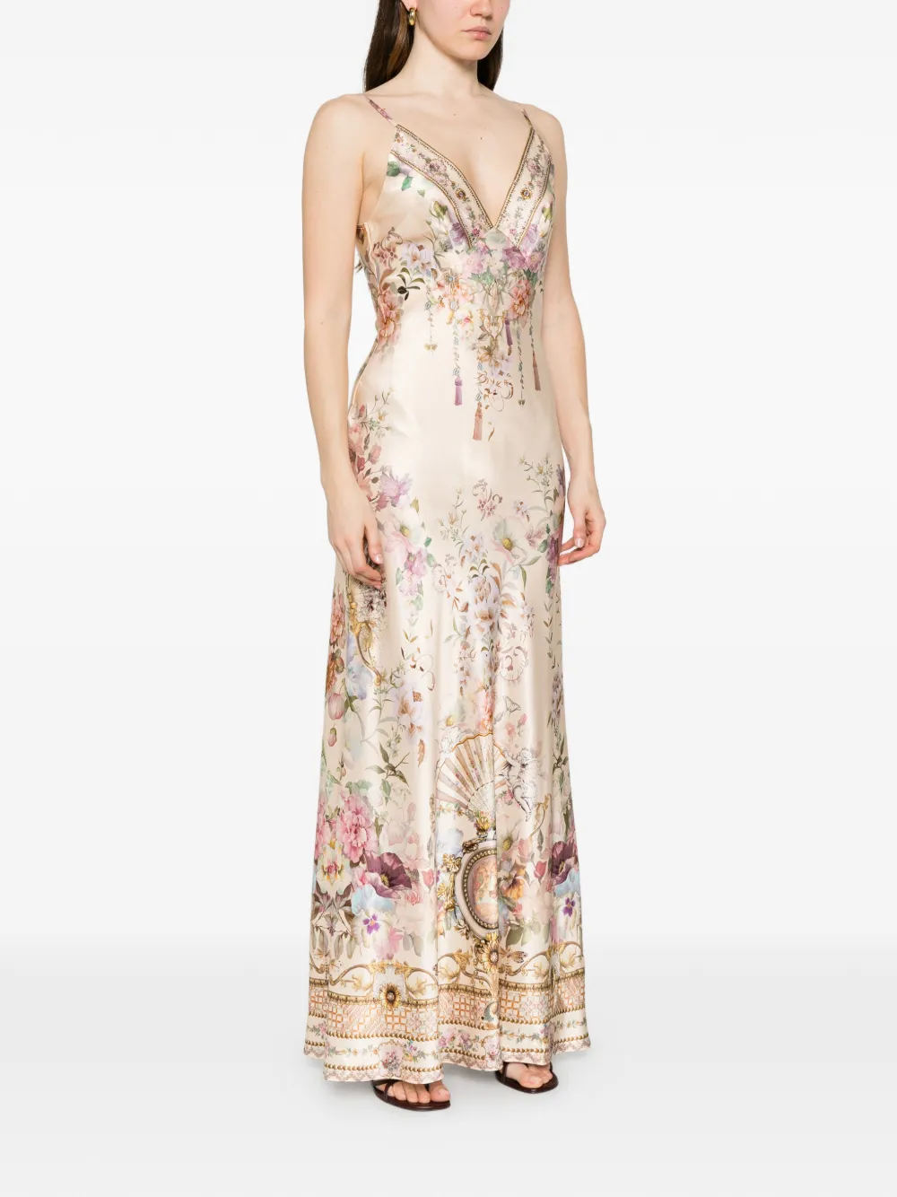 Camilla Adorned In Aranjuez maxi-jurk verfraaid met kristallen Beige