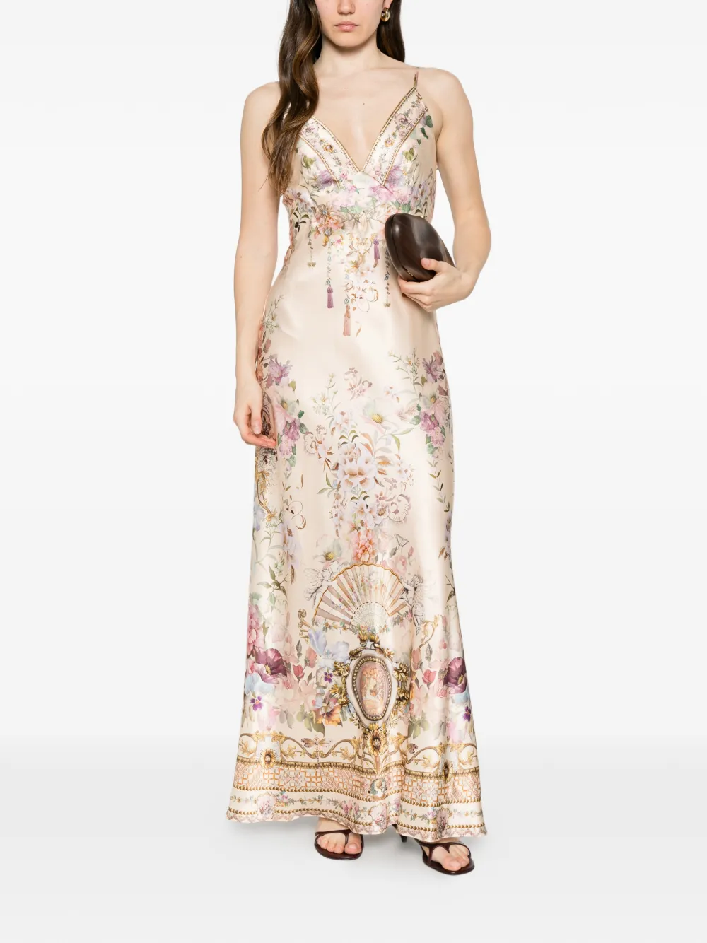 Camilla Adorned In Aranjuez maxi-jurk verfraaid met kristallen Beige