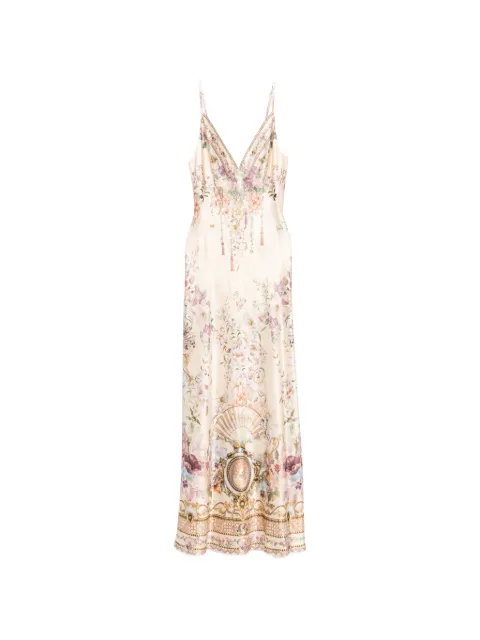 Camilla Adorned In Aranjuez floral-print crystal-embellished maxi dress