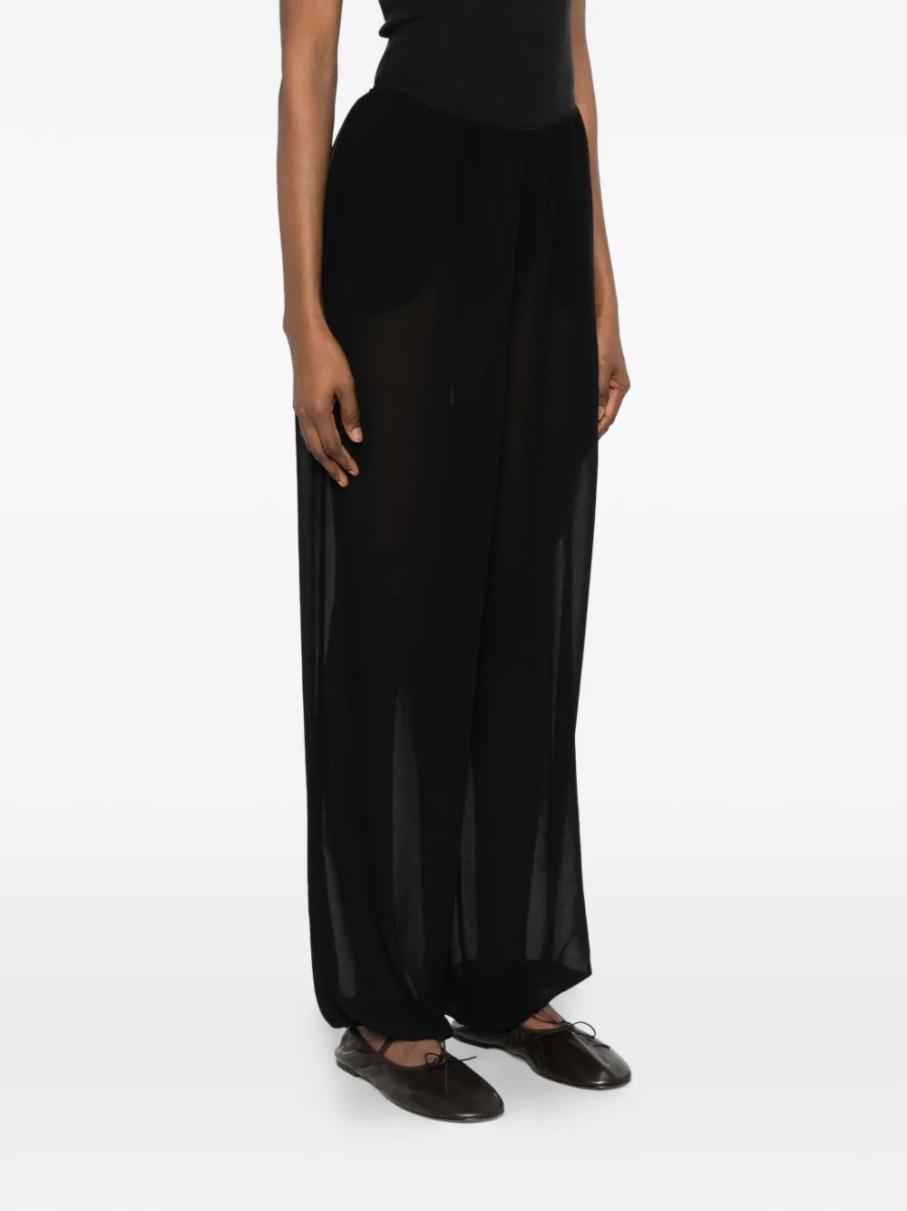 The Frankie Shop Orissa doorzichtige broek met ballonpijpen Zwart