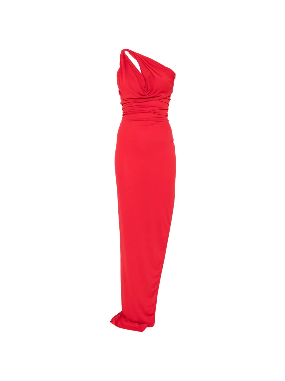 Rick Owens Lilies Aaliyah one-shoulder draped maxi gown - Rosso