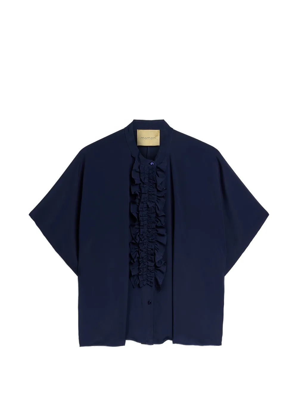 MOMONÌ Berenice ruffled kimono-sleeves shirt - Blu