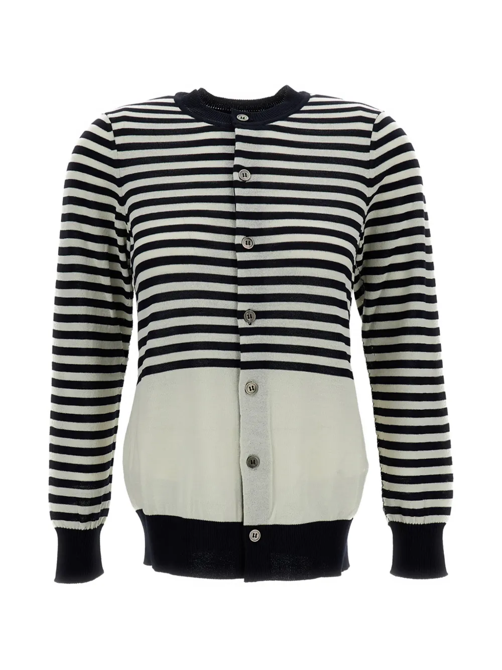 Junya Watanabe striped crew-neck cardigan - Nero