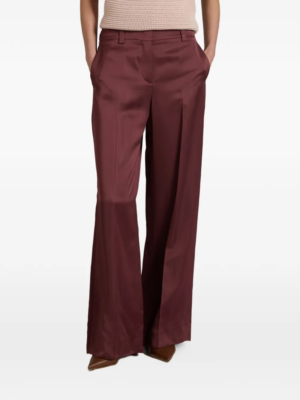 slowear Satijnen regular-fit broek Paars