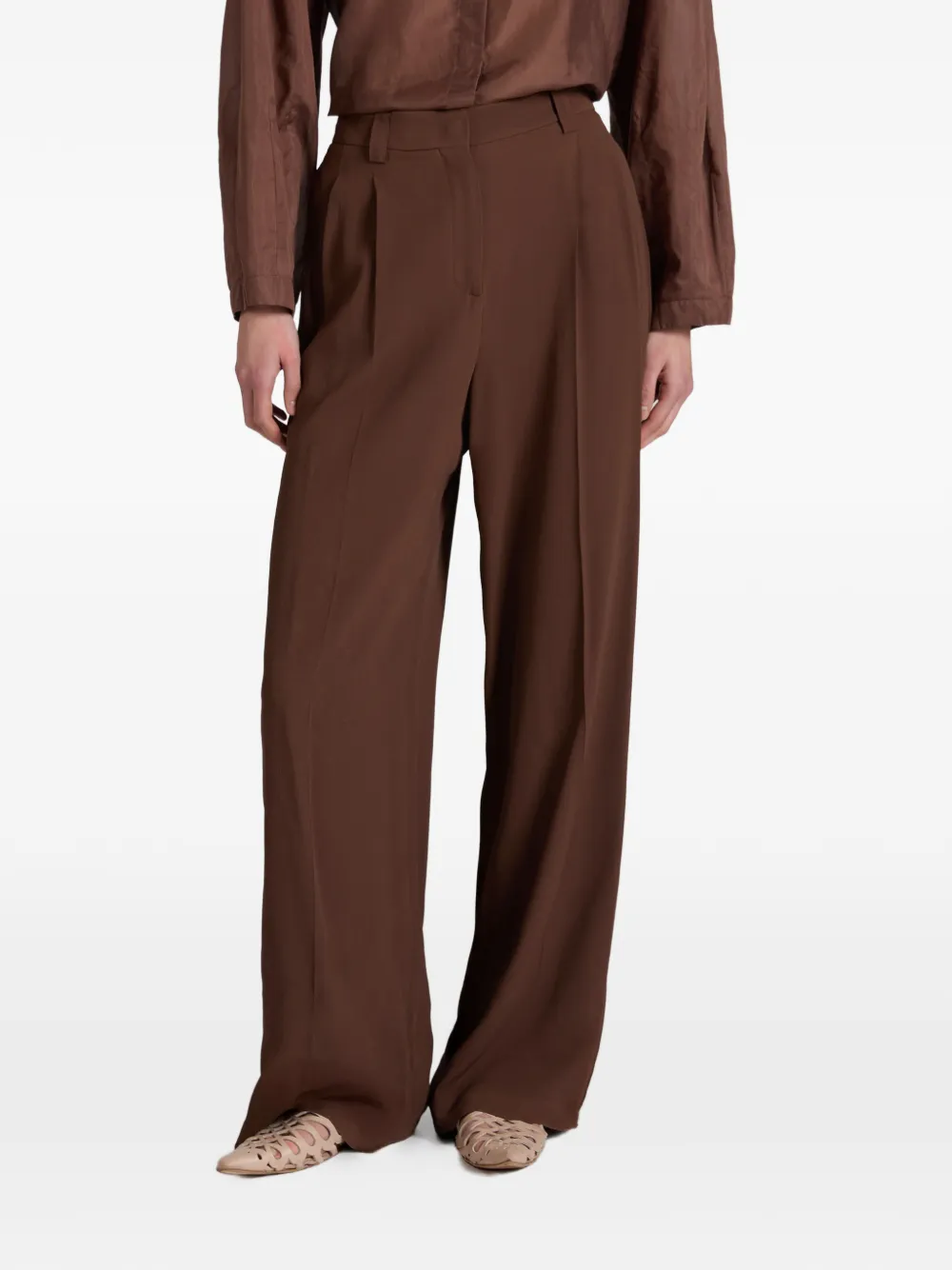 slowear Broek met wijde pijpen Bruin