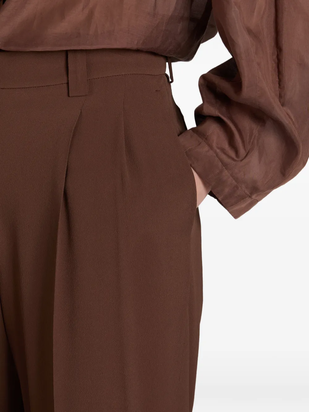 slowear Broek met wijde pijpen Bruin