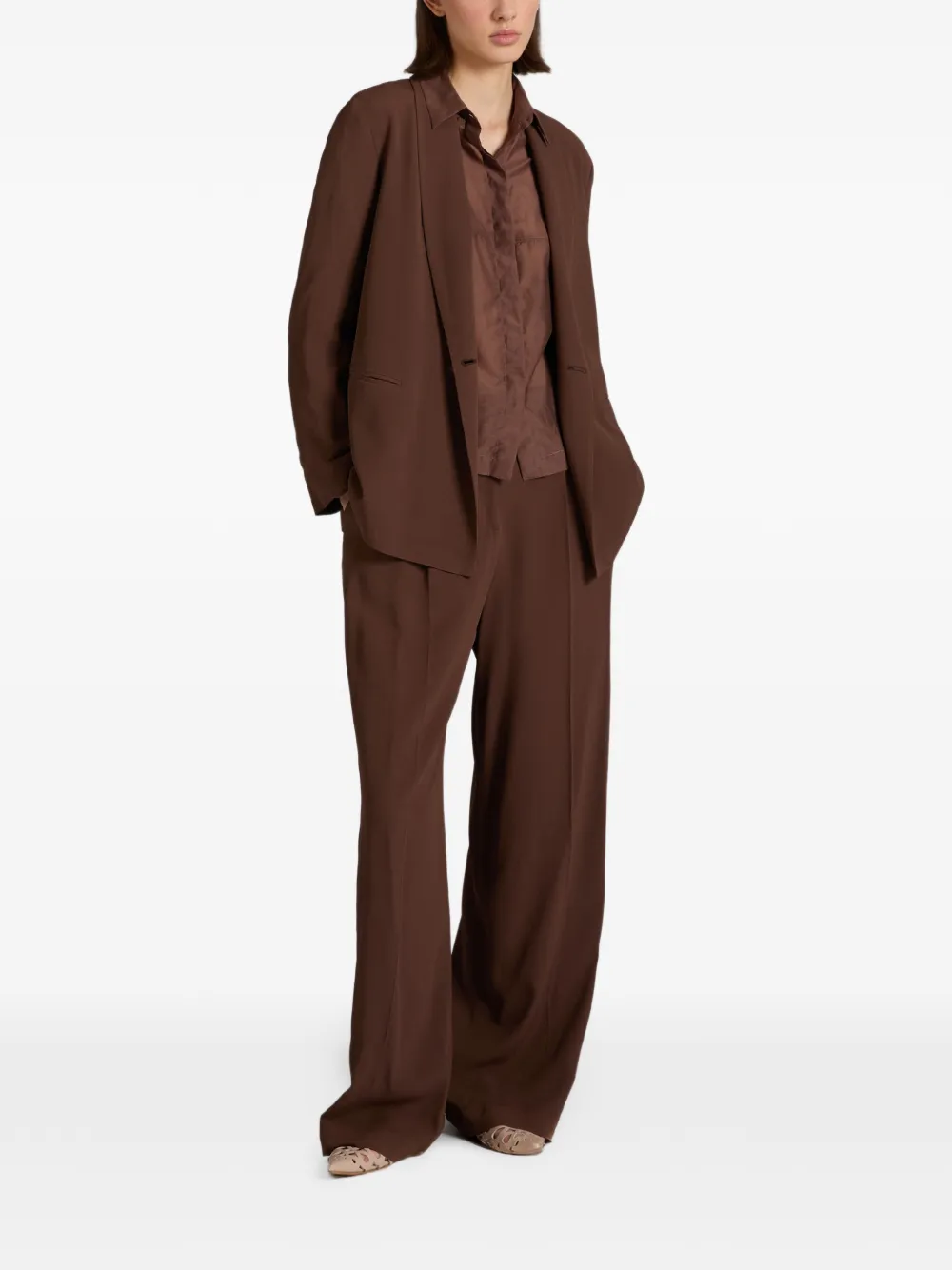 slowear Broek met wijde pijpen Bruin