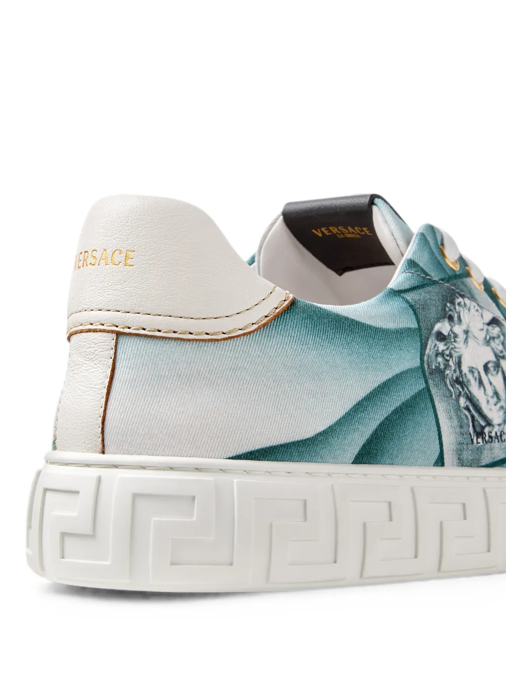 Versace Greca bedrukte canvas sneakers Blauw