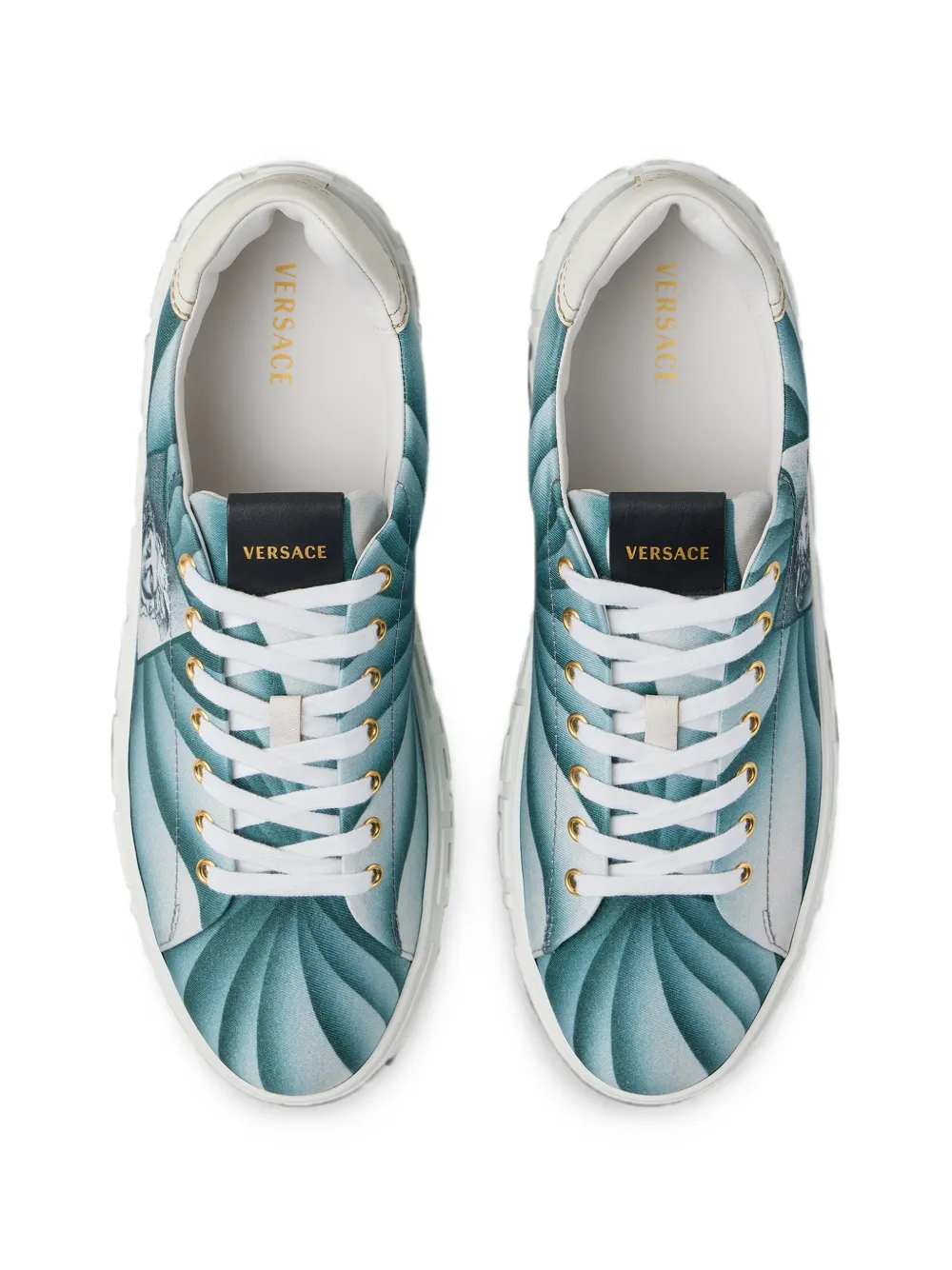 Versace Greca bedrukte canvas sneakers Blauw