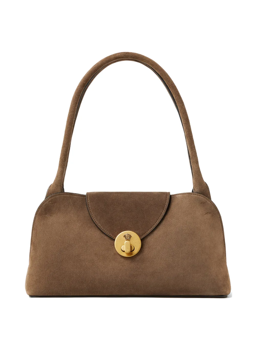 Versace Vivian crosta Suede small east/west shoulder Bag - Marrone