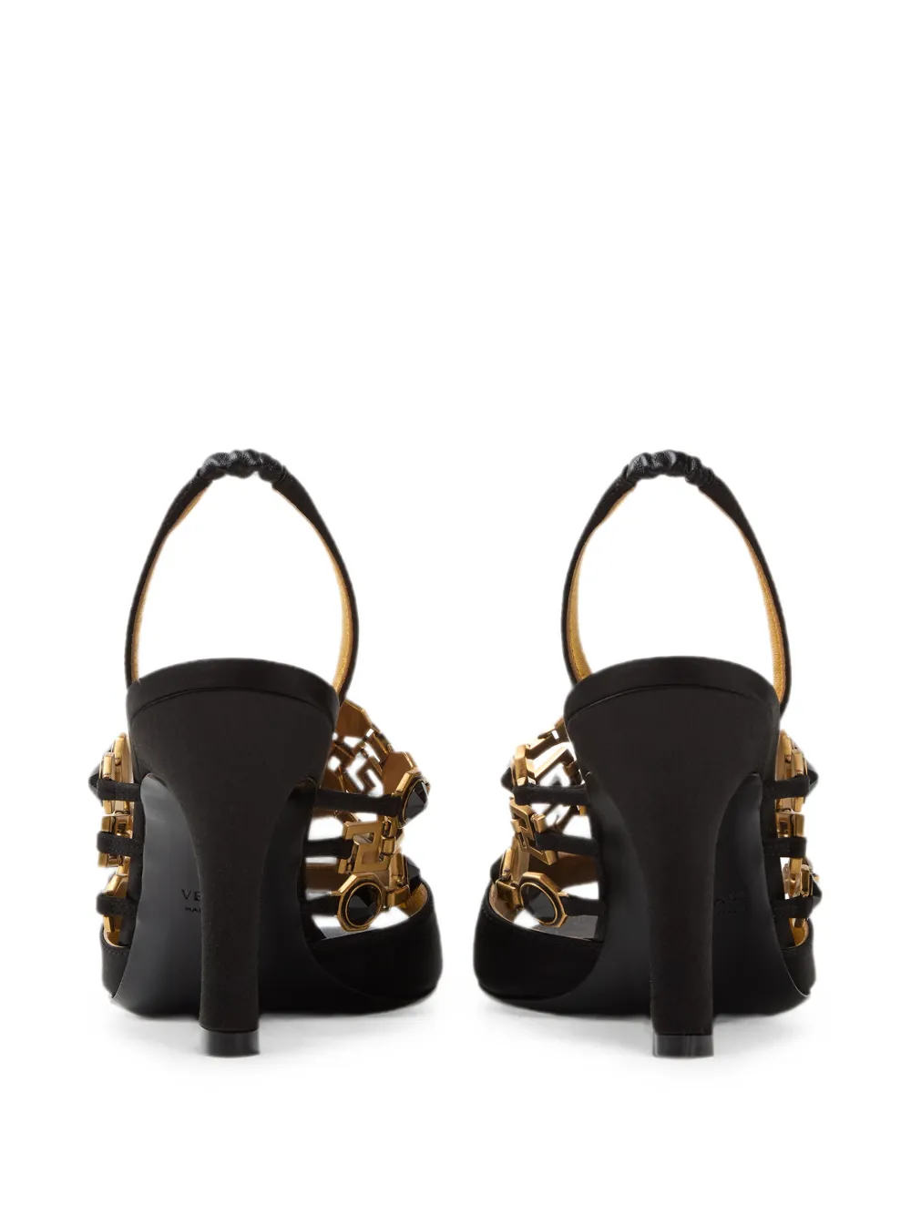 Versace Gemma satin sandals 90 mm Zwart