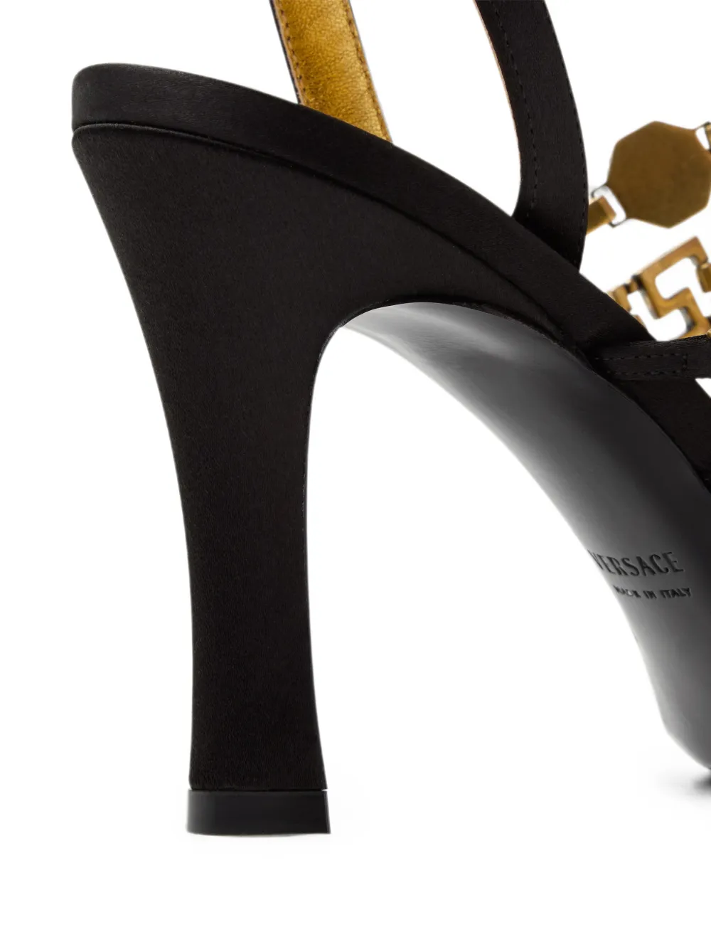 Versace Gemma satin sandals 90 mm Zwart