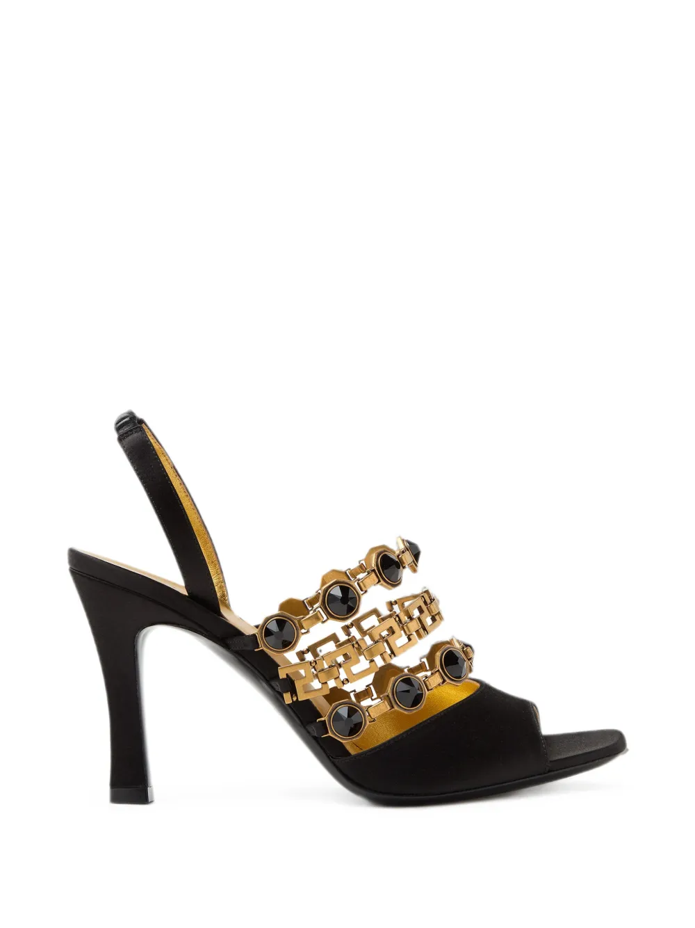 Versace Gemma satin sandals 90 mm Zwart
