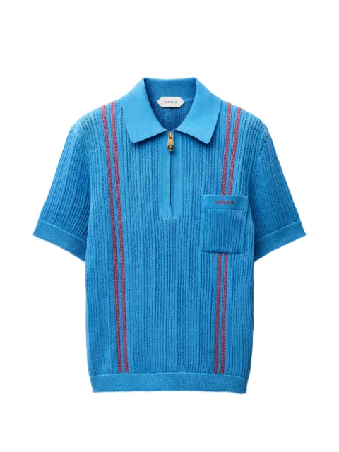 Versace Greca-pattern zip-neck polo shirt