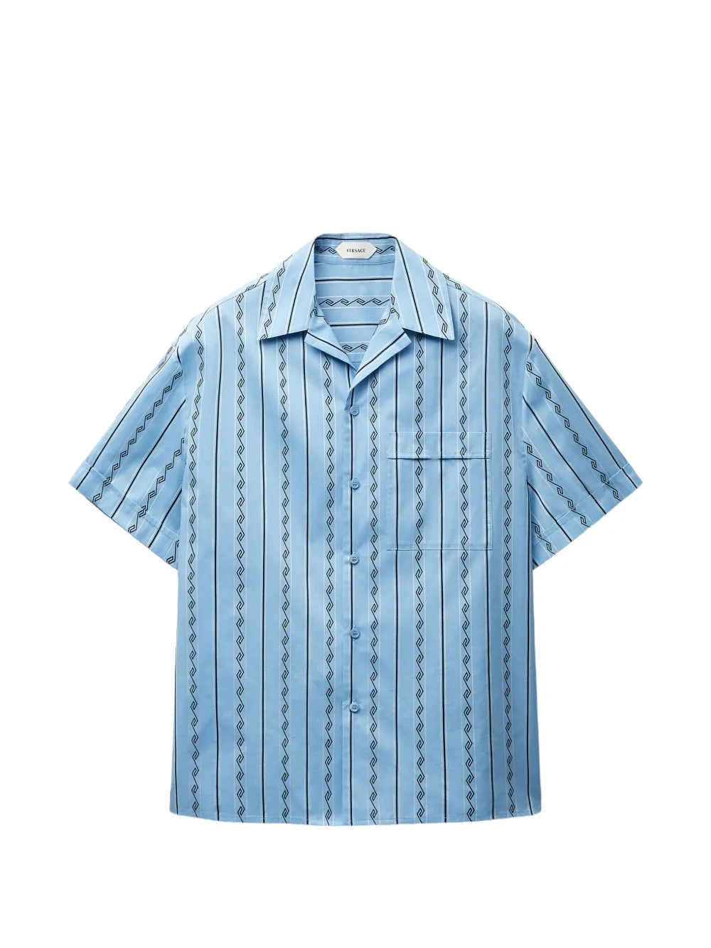 Versace jacquard cotton-silk regular shirt - Blau