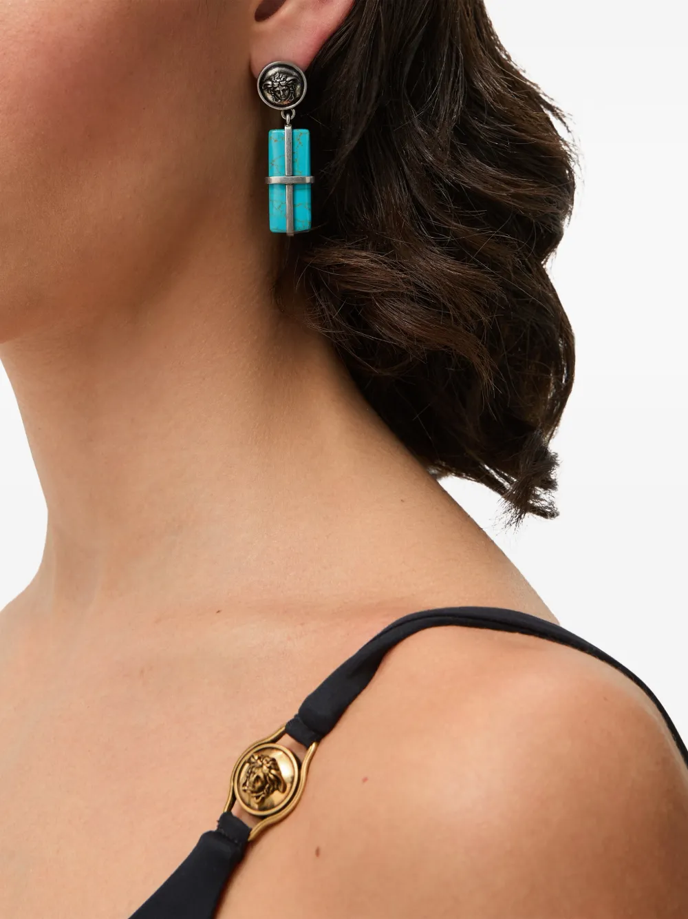  Versace Pendientes Aura - Plateado 