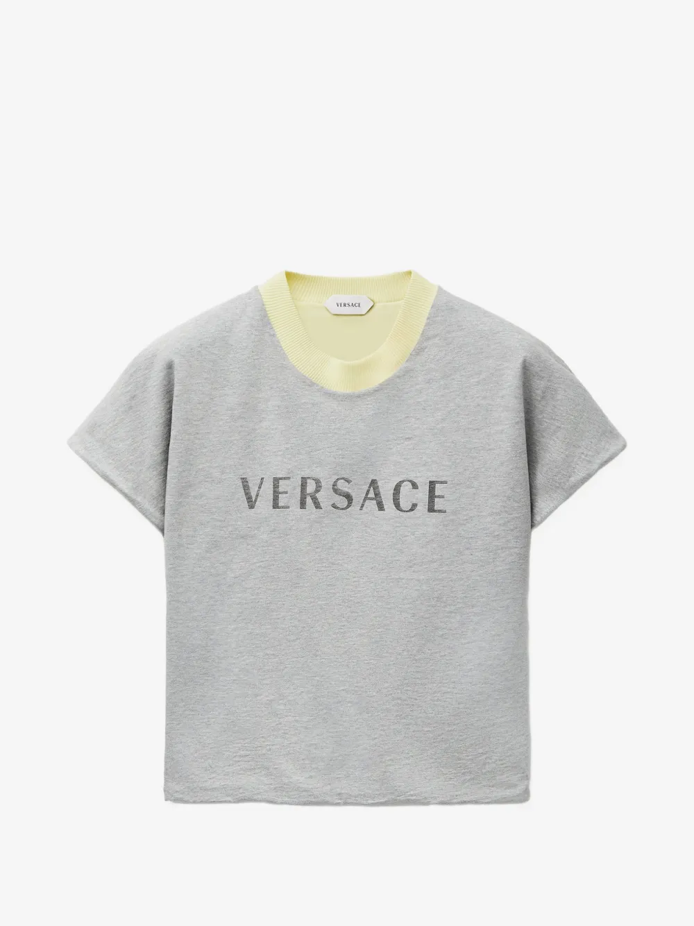 Versace logo-print layered-effect T-shirt | Grey | Image 1
