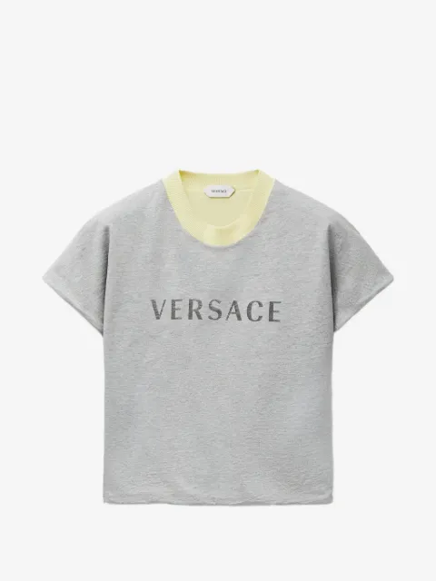 Versace logo-print layered-effect T-shirt