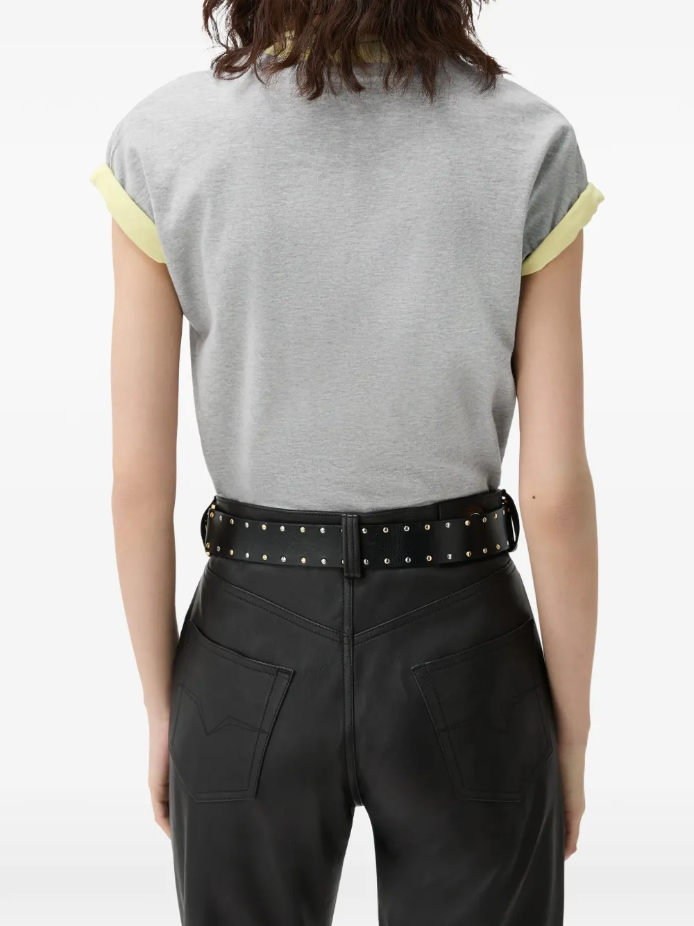 Versace Logo-print Layered-effect T-shirt In Gray