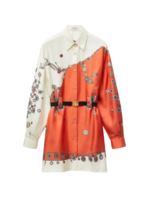 Versace printed silk twill mini dress