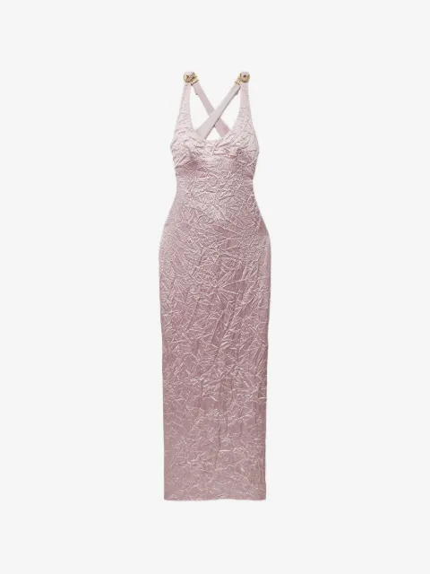 Versace vestido de fiesta con tiras y hebilla