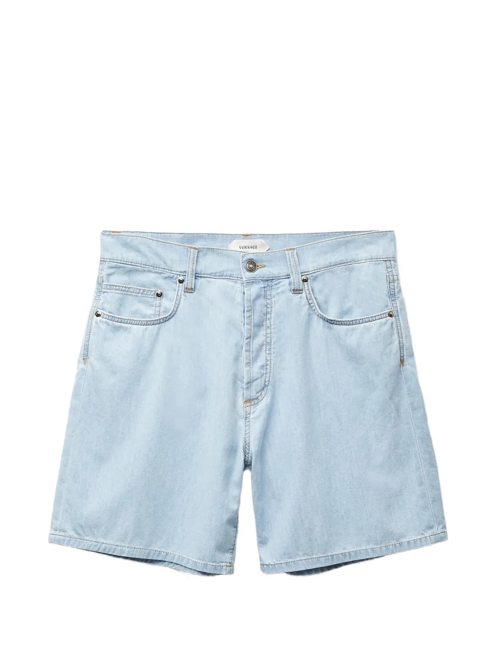 Versace Shorts denim chambray - Blu