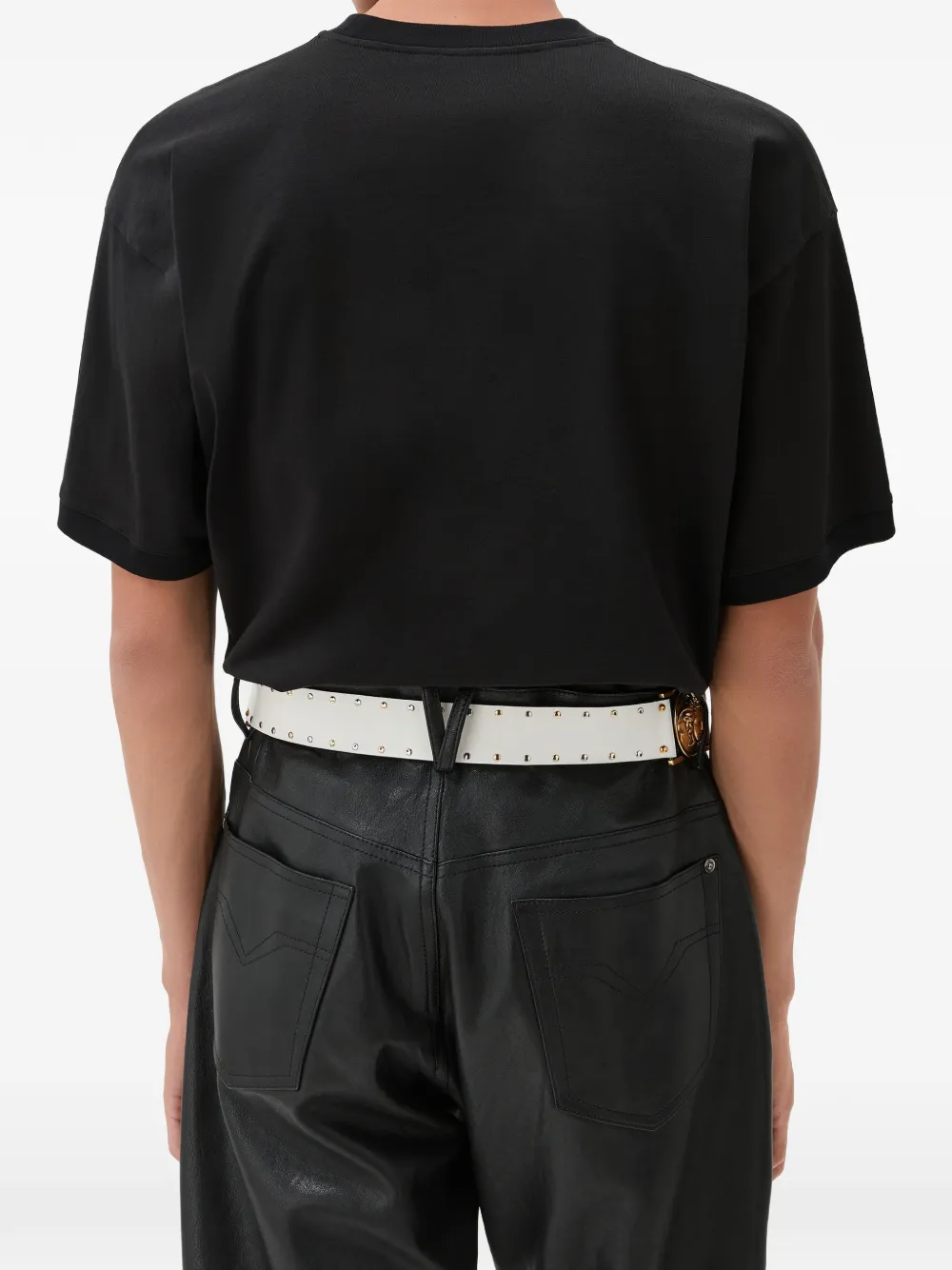 Versace Katoenen-jersey T-shirt met print Zwart