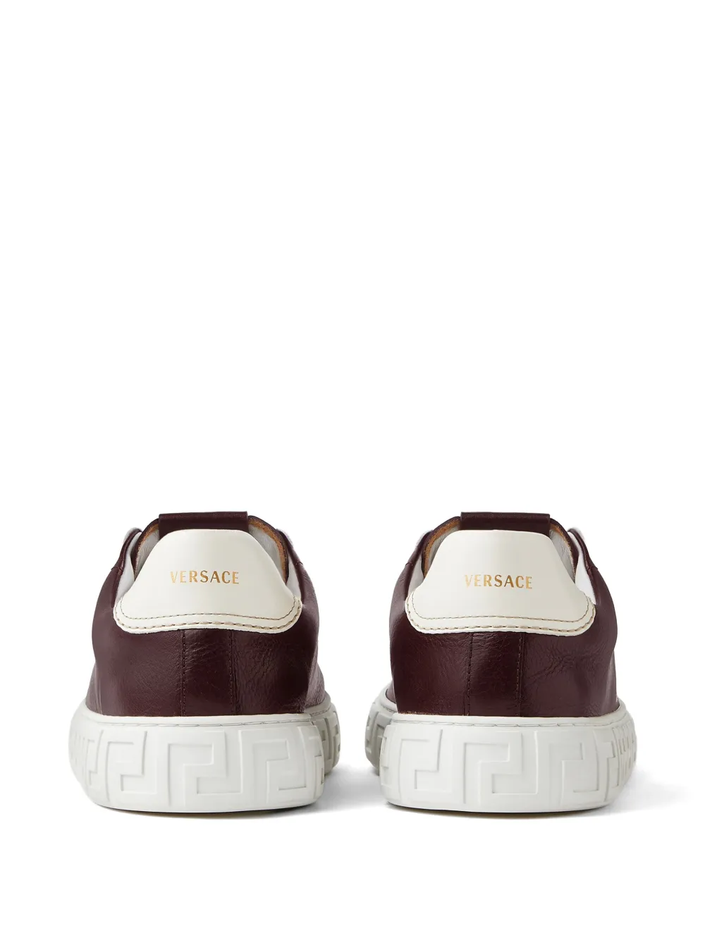 Versace Greca leren sneakers Bruin