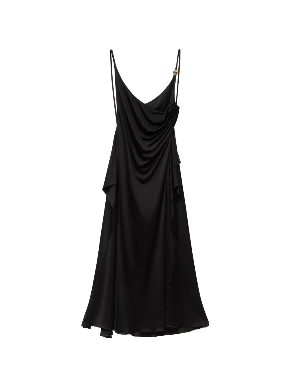 Versace Abito midi drappeggiato in jersey di viscosa - Nero