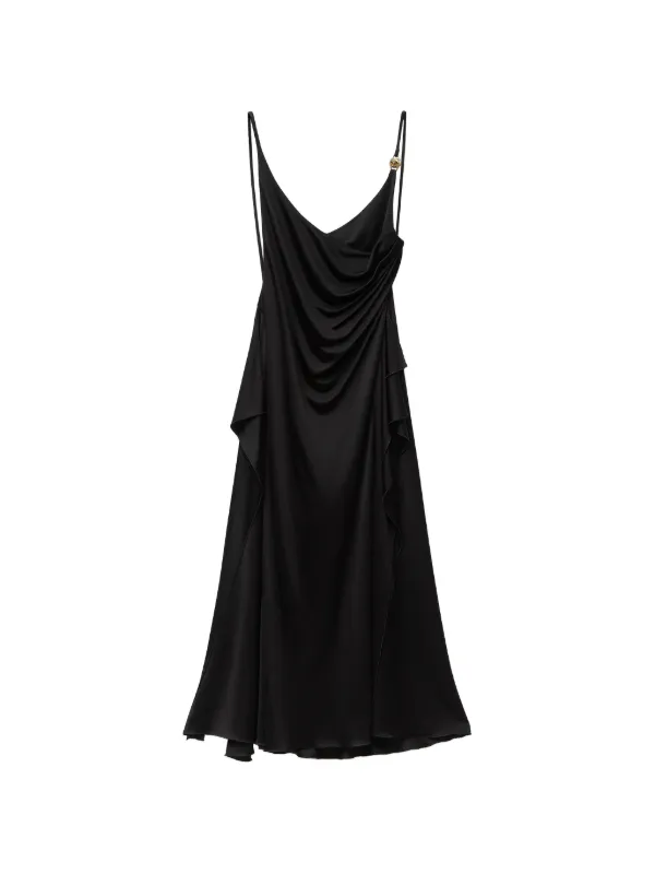 versace midi dress Crepe halterneck midi dress - black