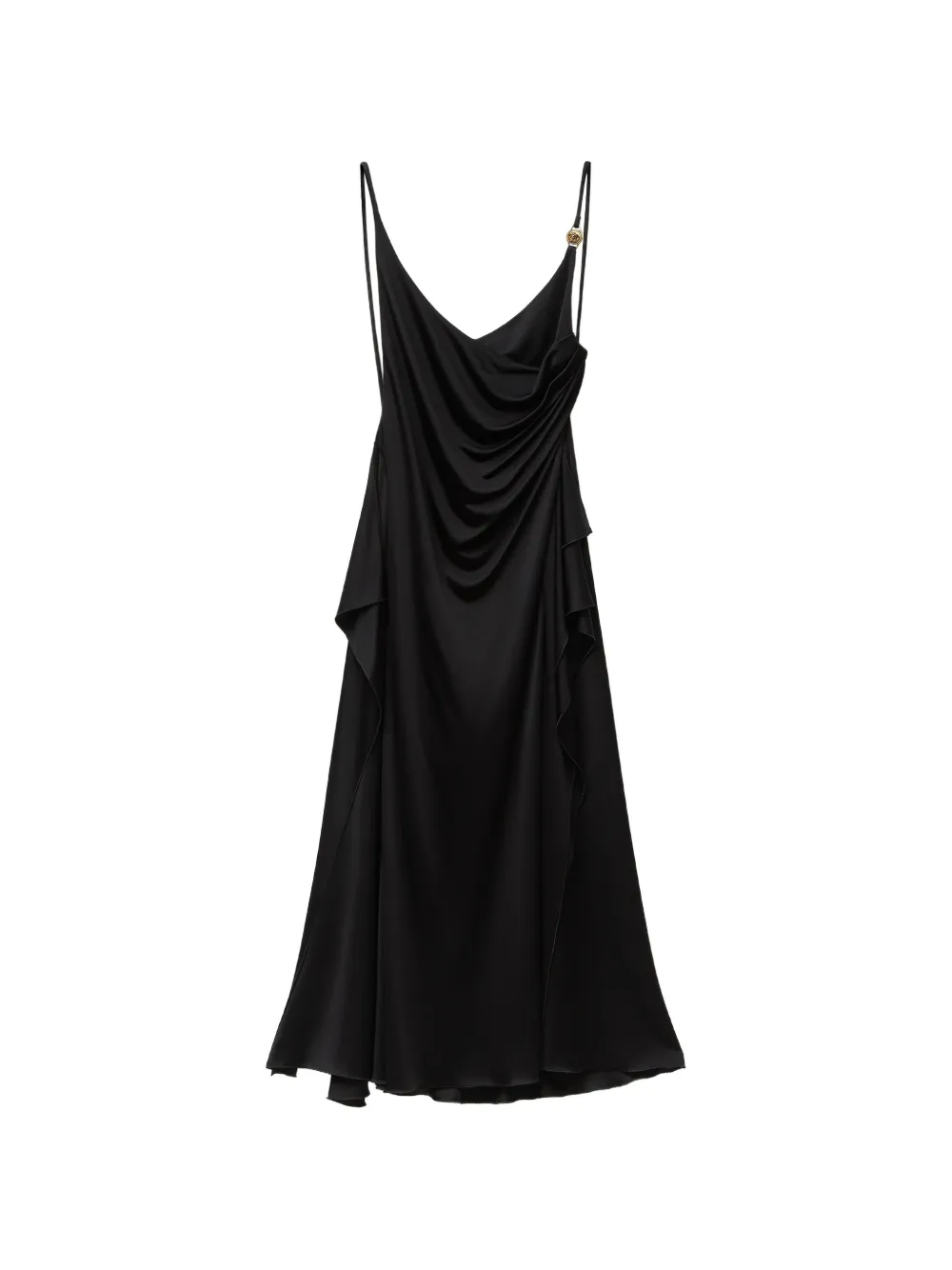 Versace Drapiertes Midikleid aus Viskose-Jersey - Schwarz