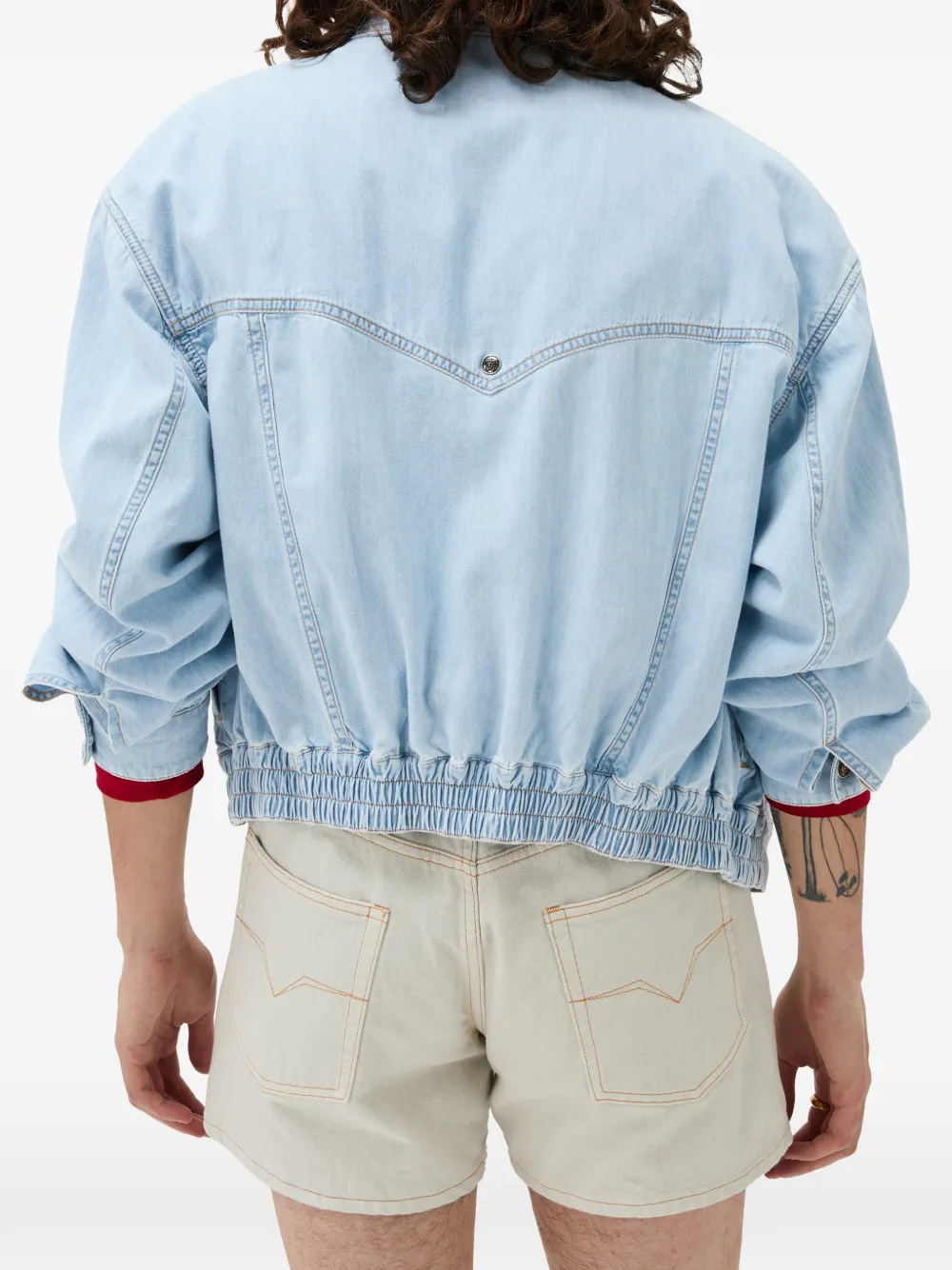  Versace Elasticated-waist Denim Jacket - Azul 