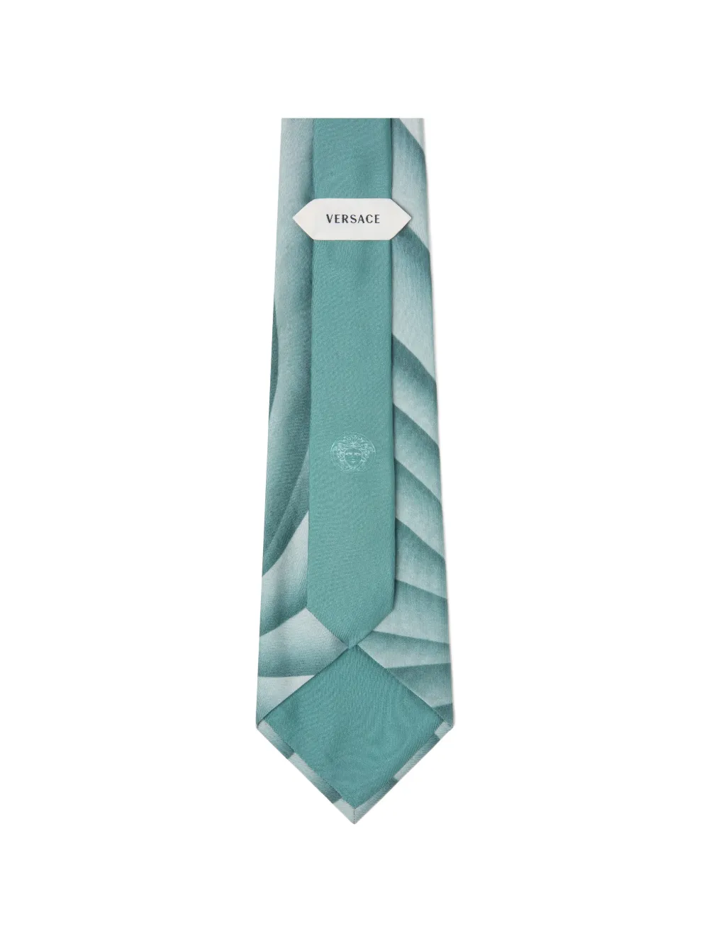 Versace Zijden twill riem met print Blauw