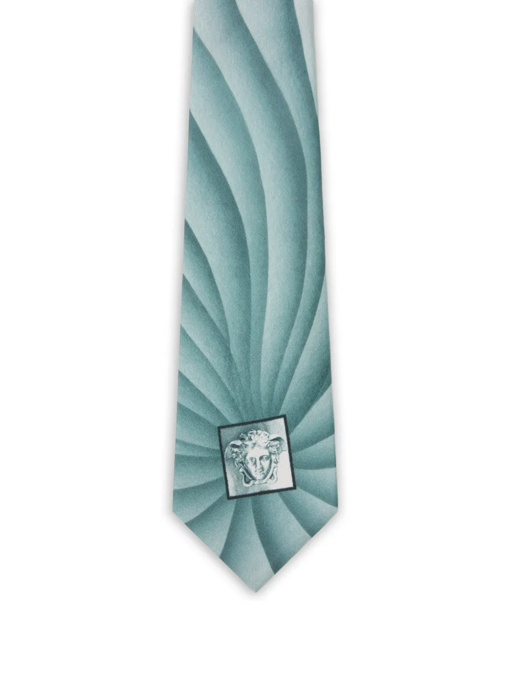 Versace printed silk twill tie - Blu