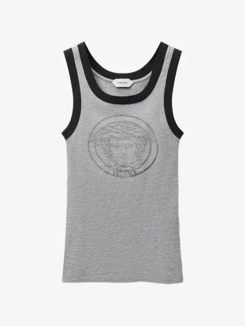 Versace printed cotton-jersey tank top