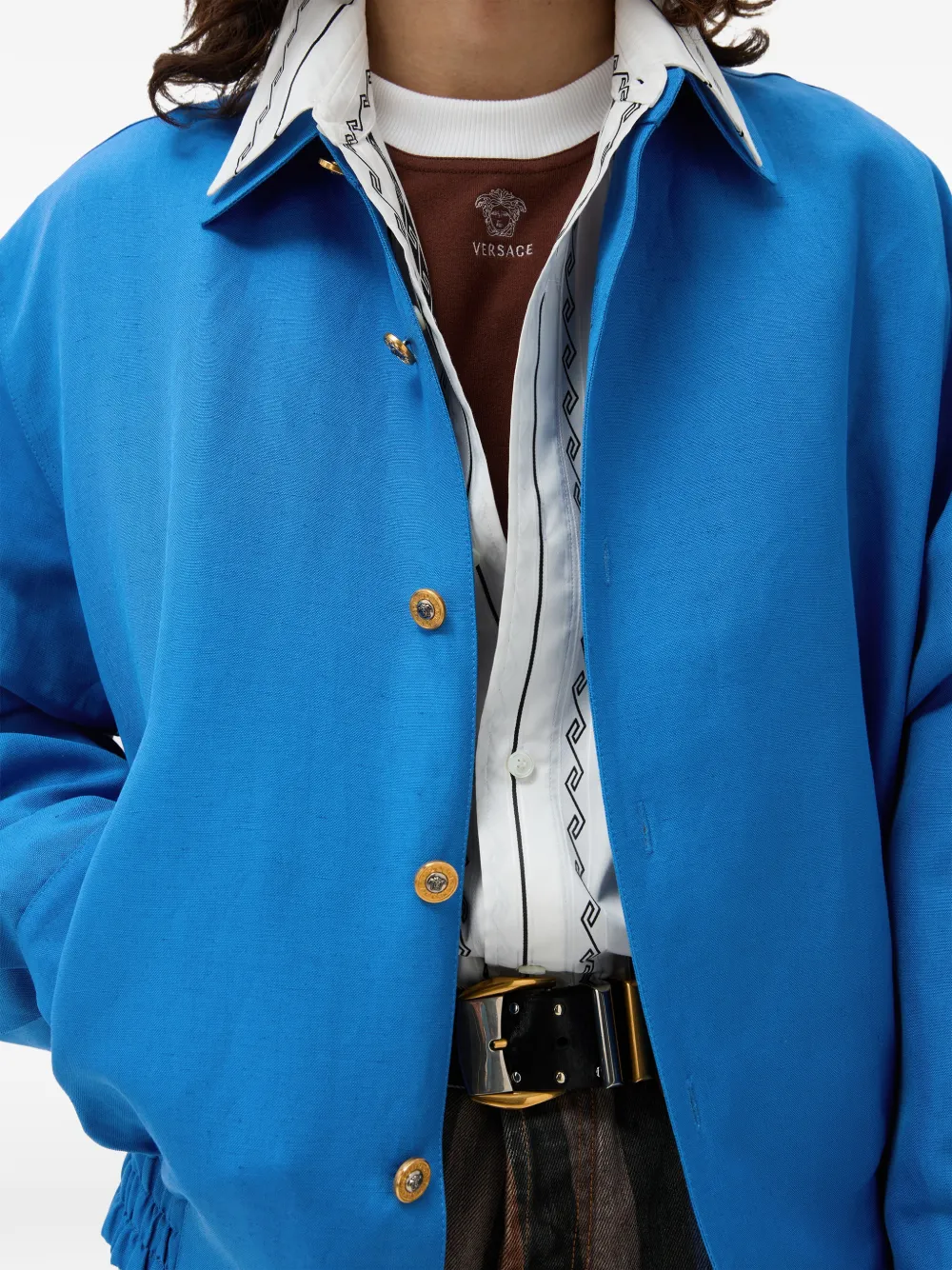 Versace Jack van wol-linnenblend Blauw