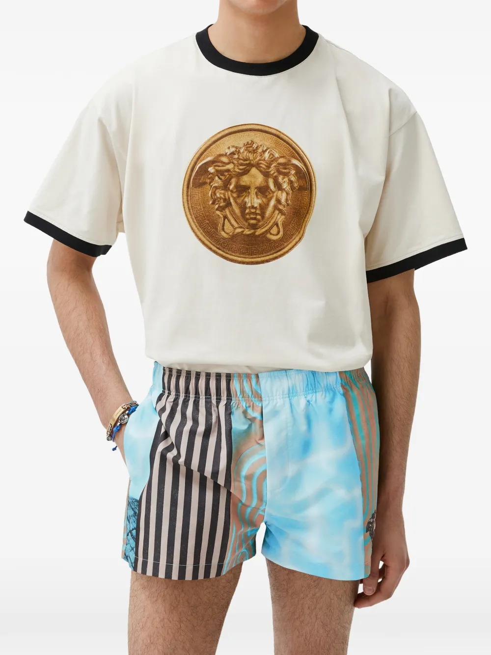  Versace Bañador Estampado - Azul 