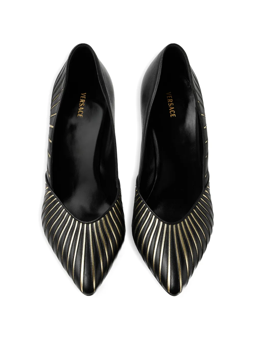 Versace Gianni nappa leren pumps 90 mm Zwart