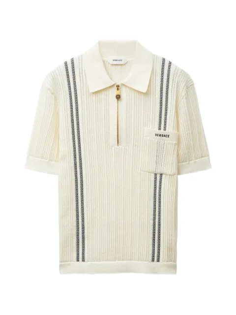 Versace polo en coton à logo brodé