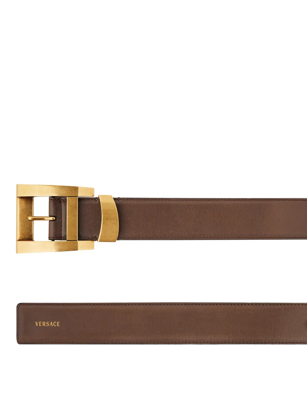 Versace Leren riem 4 cm Bruin