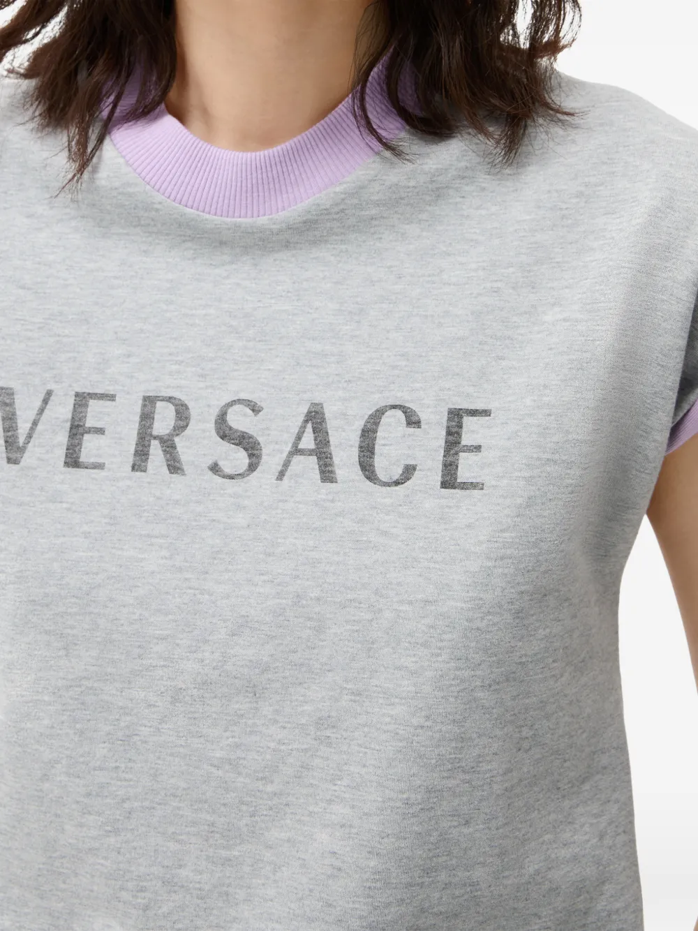 Versace T-shirt met logoprint Grijs