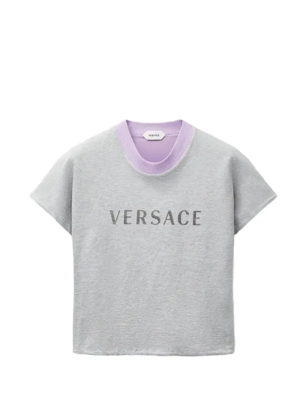 Versace Logo-print T-shirt in Grey