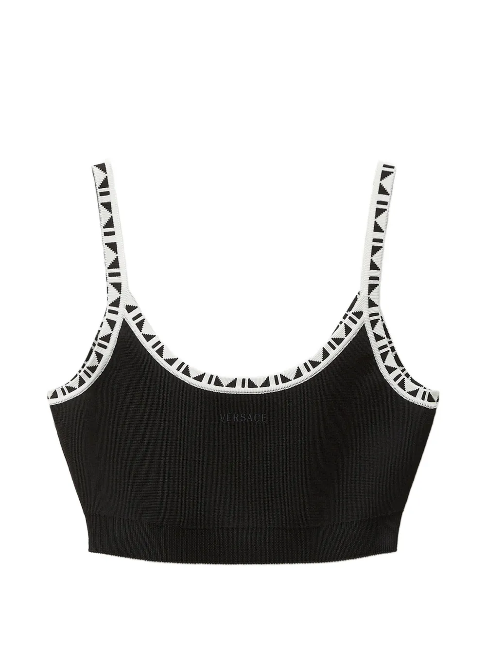 Versace viscose-blend jacquard crop top - Nero