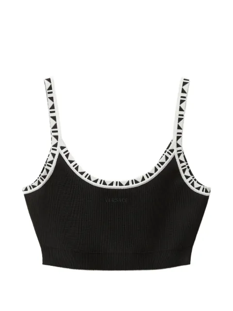Versace viscose-blend jacquard crop top