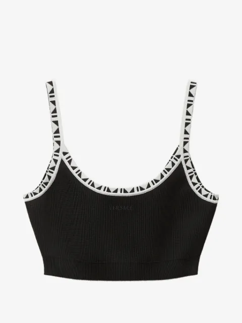 Versace viscose-blend jacquard crop top
