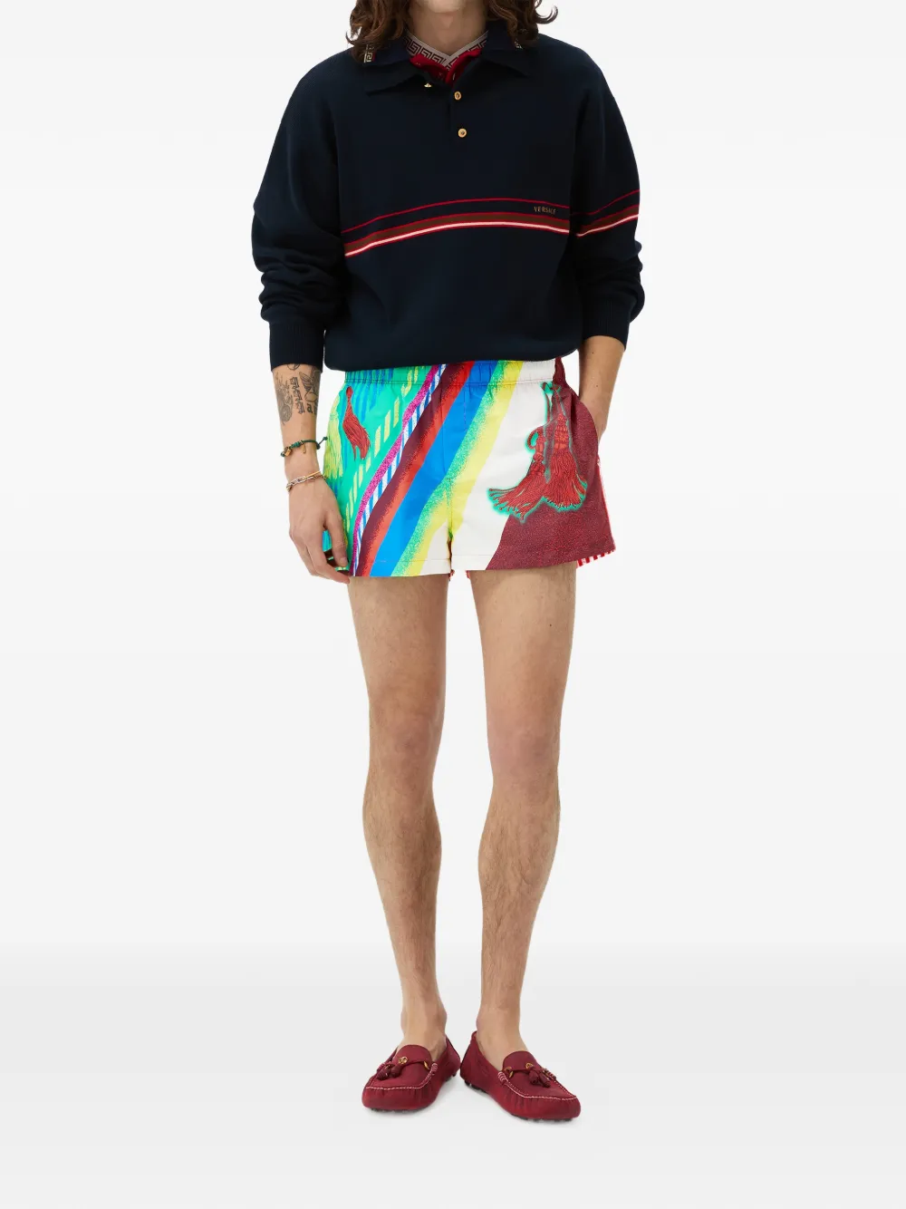 Versace Zwembroek met print Blauw