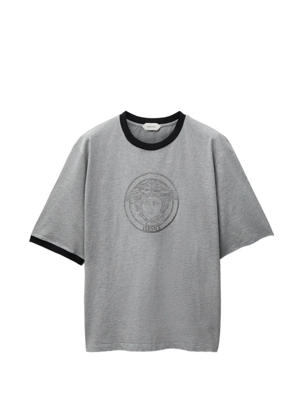 Versace printed-logo cotton jersey T-Shirt - Grau