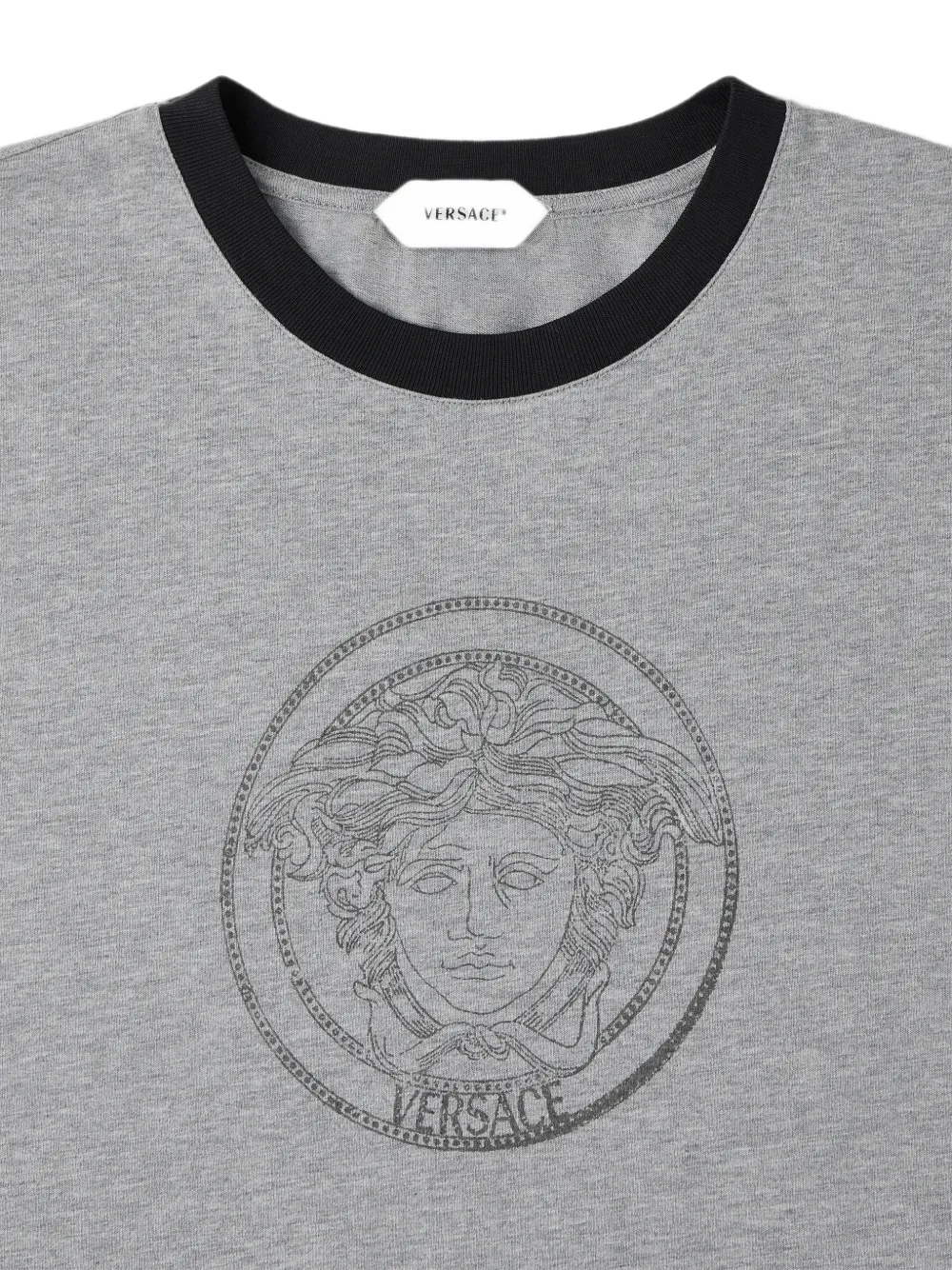 Versace Katoenen jersey T-shirt met logo-print Grijs