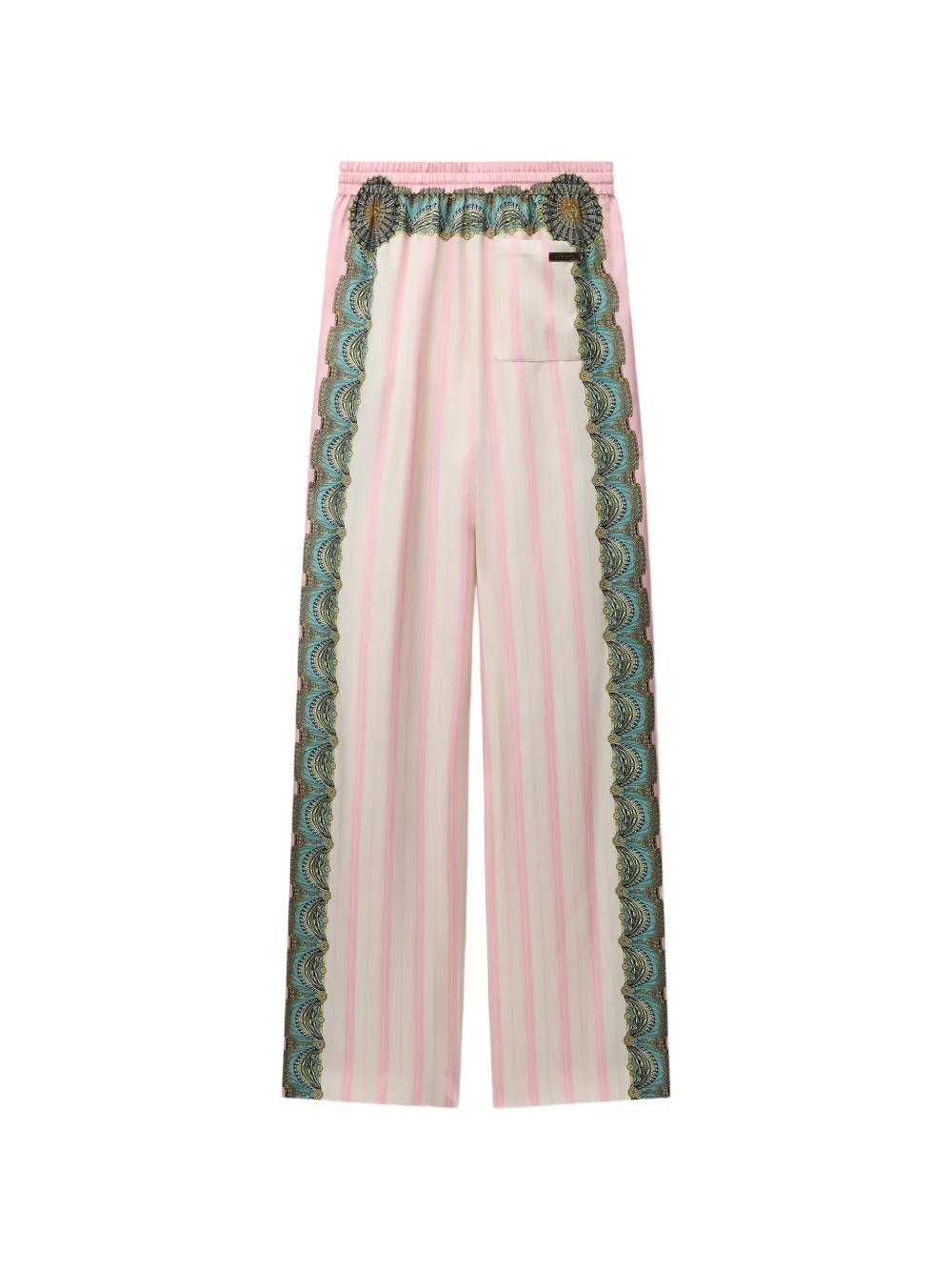 Versace Zijden twill broek met print Beige